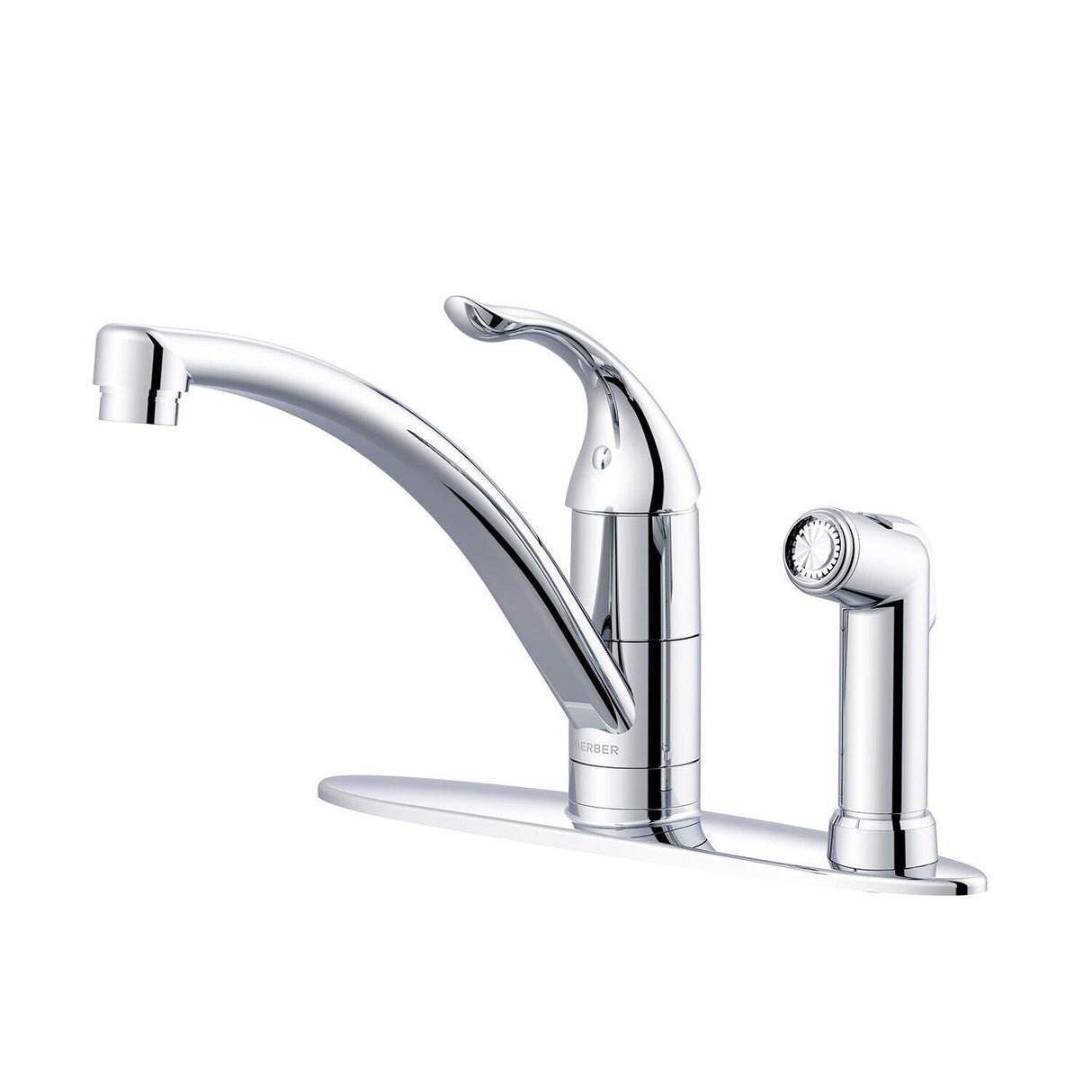 Gerber G0040015 Chrome Viper Single Handle Kitchen Faucet W/ Spray On Deck 1.75GPM ...