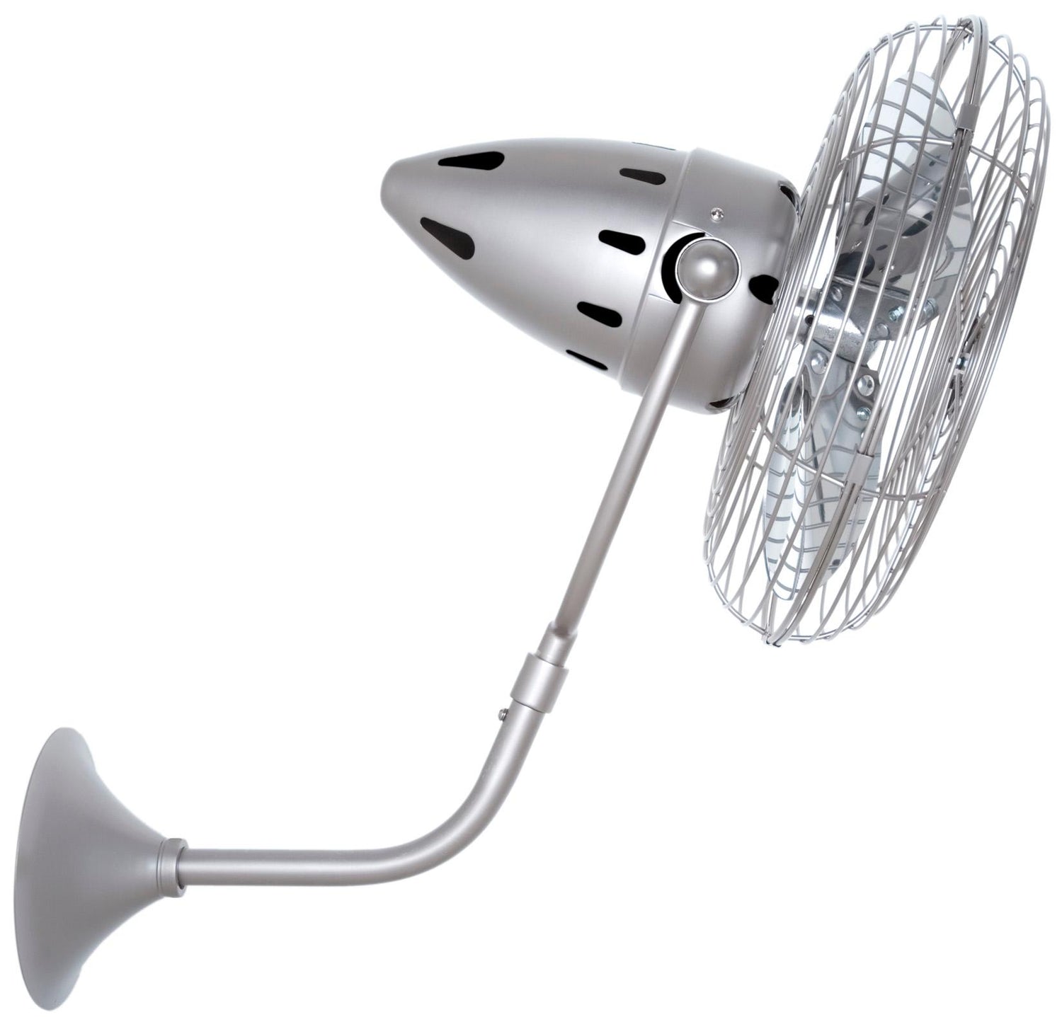 Matthews Fan BP-BN-MTL-DAMP Bruna Parede wall fan in Brushed Nickel finish for damp locations.