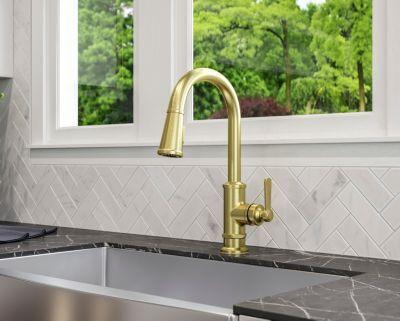 Pfister Brushed Gold 1-handle Pull-down Kitchen Faucet GT529-TDBG