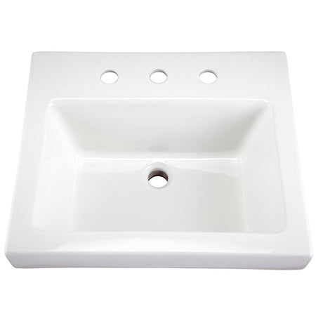 Gerber G0013829 White Wicker Park Rectangular 8" Centers Above Counter Bathroom Sink
