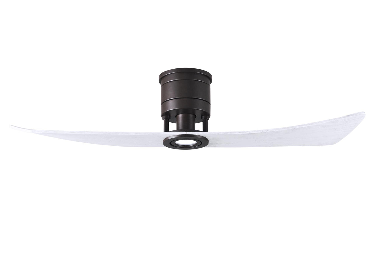 Matthews Fan LW-TB-MWH Lindsay ceiling fan in Textured Bronze finish with 52" solid matte white wood blades and eco-friendly, dimmable LED light kit.