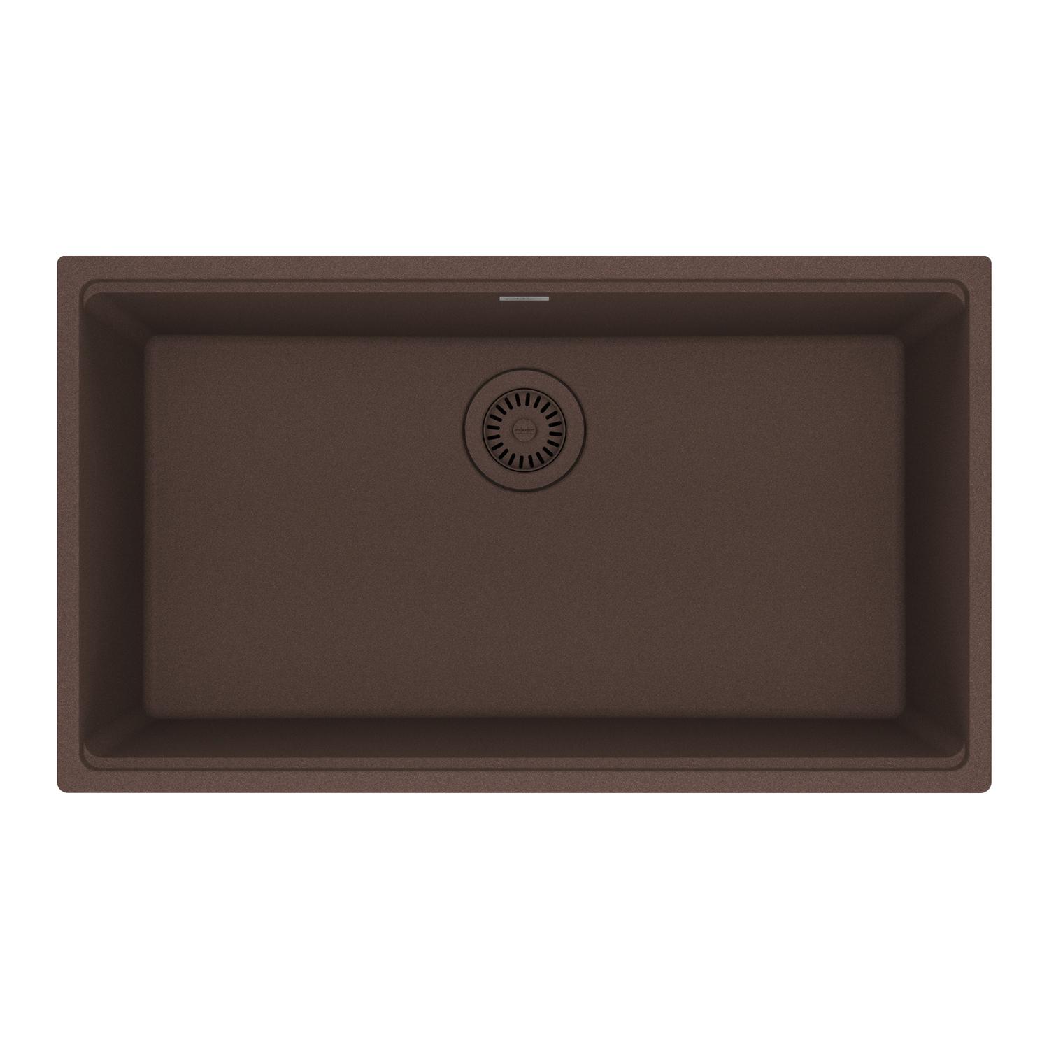 FRANKE MAG11029-MOC Maris Undermount 31-in x 17.81-in Granite Single Bowl Kitchen Sink in Mocha In Mocha