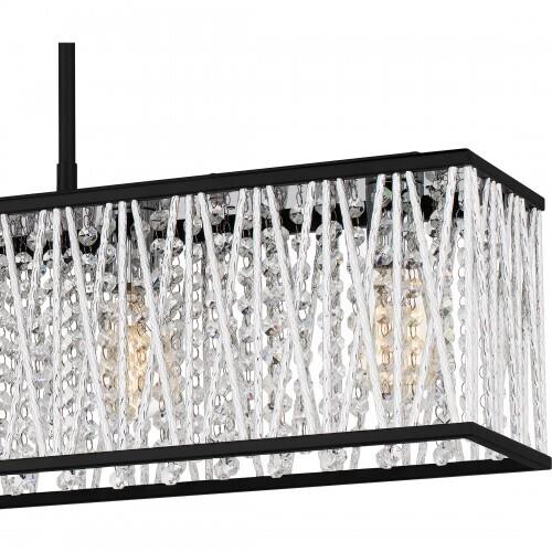 Quoizel PCCET538MBK Celeste Linear chandelier 5 lights matte black. Island Light