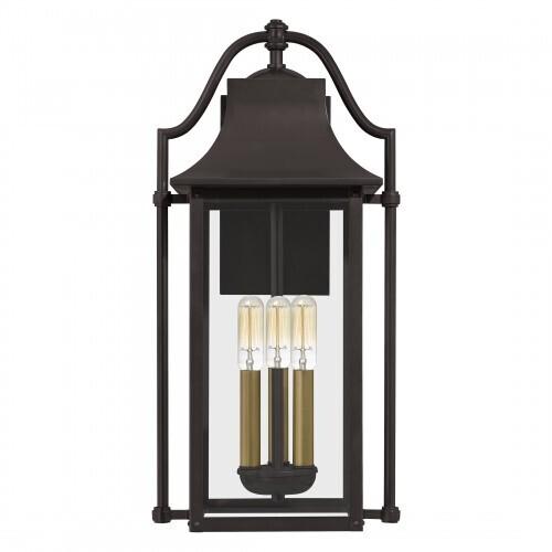 Quoizel MAN8411WT Manning Outdoor wall 3 light western bronze Outdoor