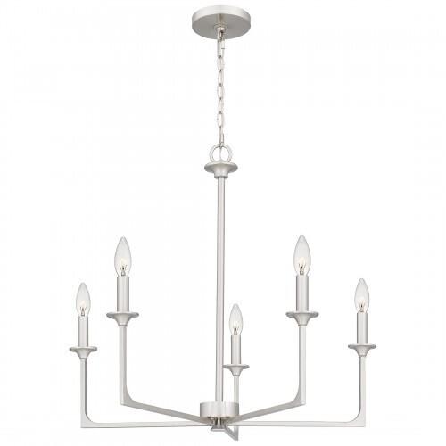 Quoizel PRC5026BN Prescott Chandelier 5 lights brushed nickel Chandelier
