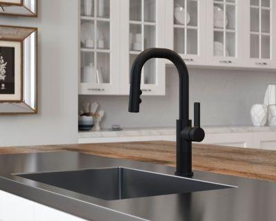 Pfister Matte Black 1-handle Pull-down Bar/prep Kitchen Faucet GT572-MTB