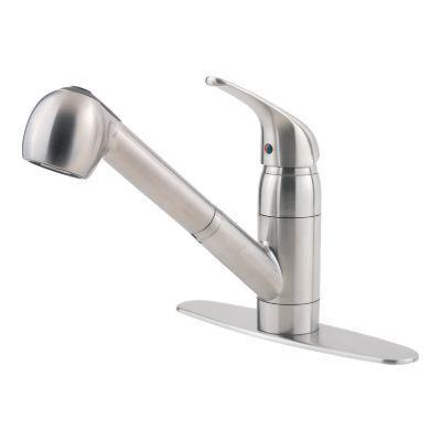 Stainless Steel Pfirst Series 1-handle, Pull-out Kitchen Faucet G133-10SS
