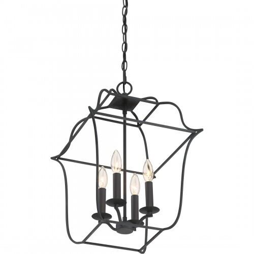 Quoizel GLY5204BA Gallery 4 light foyer ryl ebony Pendant