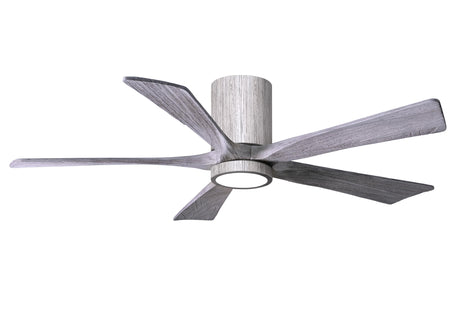 Matthews Fan IR5HLK-BW-BW-52 IR5HLK five-blade flush mount paddle fan in Barn Wood finish with 52” solid barn wood tone blades and integrated LED light kit.