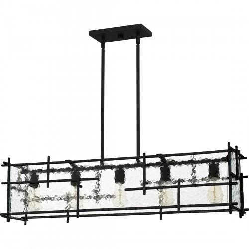 Quoizel DPN538MBK Daphne Linear chandelier 5 lights matte black Island Light