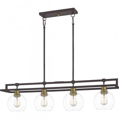 Quoizel DBS440OZ Dobbs Linear chandelier 4 light old bronze Island Light