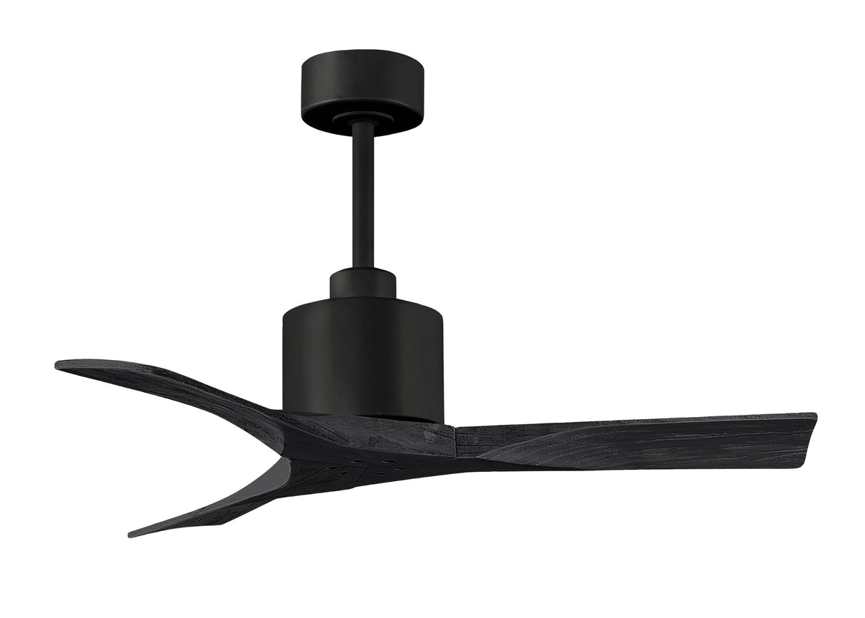 Matthews Fan NK-BK-BK-42 Nan 6-speed ceiling fan in Matte Black finish with 42” solid matte black wood blades