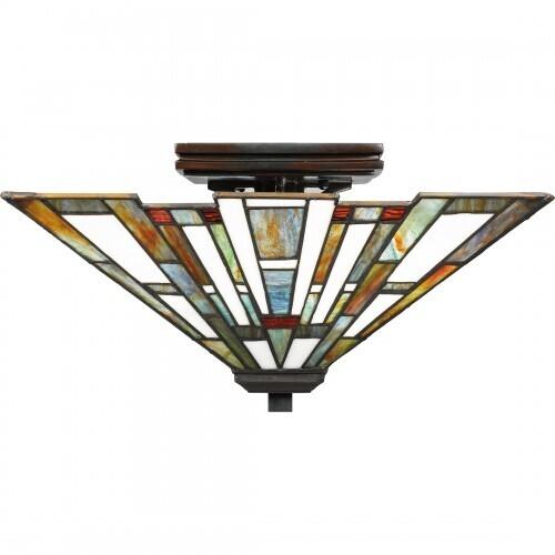 Quoizel TFMK1714VA Maybeck Semi-flush mount tiffany 2 light valiant Flush Mount