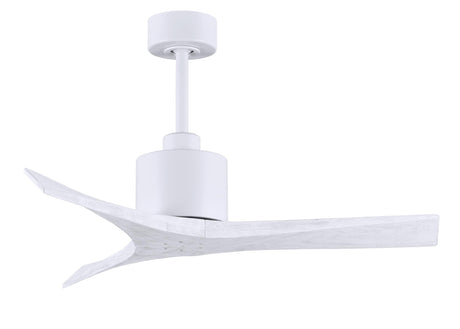 Matthews Fan MW-MWH-MWH-42 Mollywood 6-speed contemporary ceiling fan in Matte White finish with 42” solid matte white wood blades