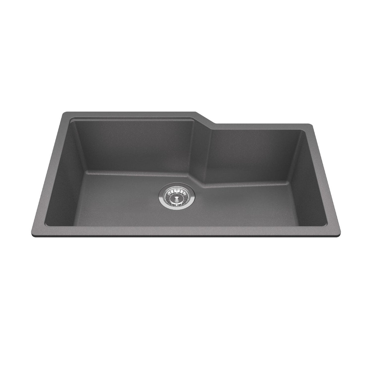 KINDRED MGS2031U-9SGN Granite Series 30.69-in LR x 19.69-in FB Undermount Single Bowl Granite Kitchen Sink in Stone Grey In Stone Grey