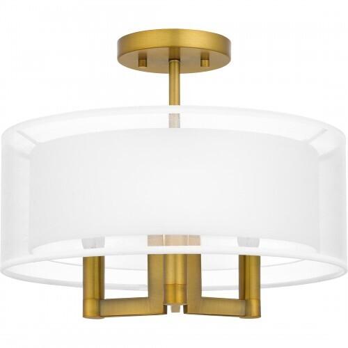 Quoizel QSF5576AB Quoizel Semi-Flush Mount Semi flush 3 lights aged brass Semi-Flush Mount