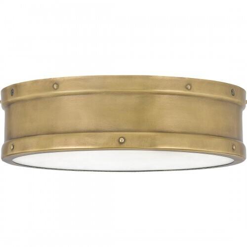Quoizel QF5224WS Ahoy Flush mount led light weathered brass Flush Mount