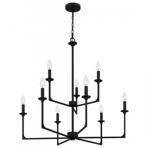 Quoizel PRC5232MBK Prescott Chandelier 9 lights matte black Chandelier