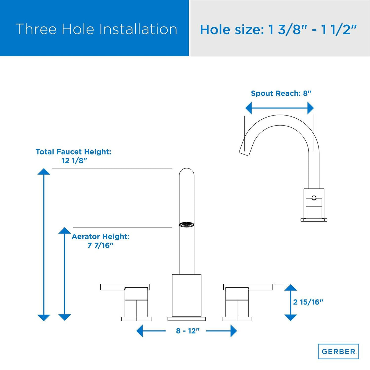 Gerber D305758BBT Parma Three Piece Roman Tub Trim Kit - Brushed Bronze