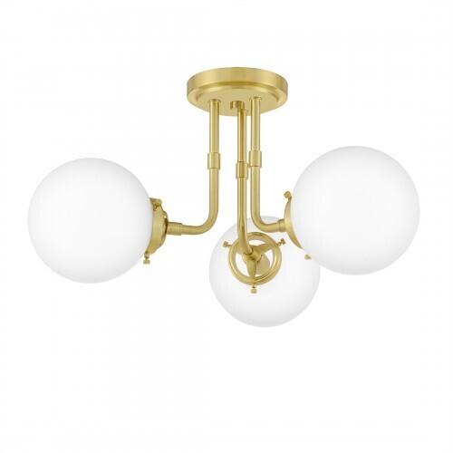 Quoizel LRY1720Y Landry Semi flush mount 3 light satin brass Semi-Flush Mount