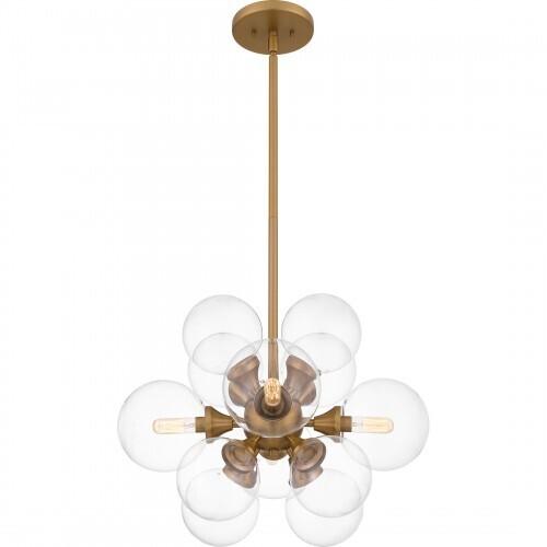 Quoizel GLI2820BWS Glinda Pendant 4 lights brushed weathered brass Pendant