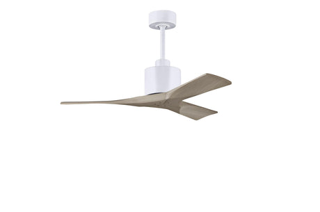 Matthews Fan NK-MWH-GA-42 Nan 6-speed ceiling fan in Matte White finish with 42” solid gray ash tone wood blades