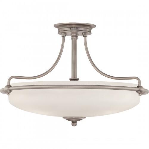 Quoizel GF1721AN Griffin Semi flush antq nikl 21"d Semi-Flush Mount
