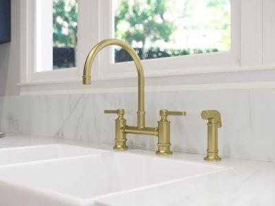 Pfister Brushed Gold 2-handle Kitchen Faucet LG31-TDBG