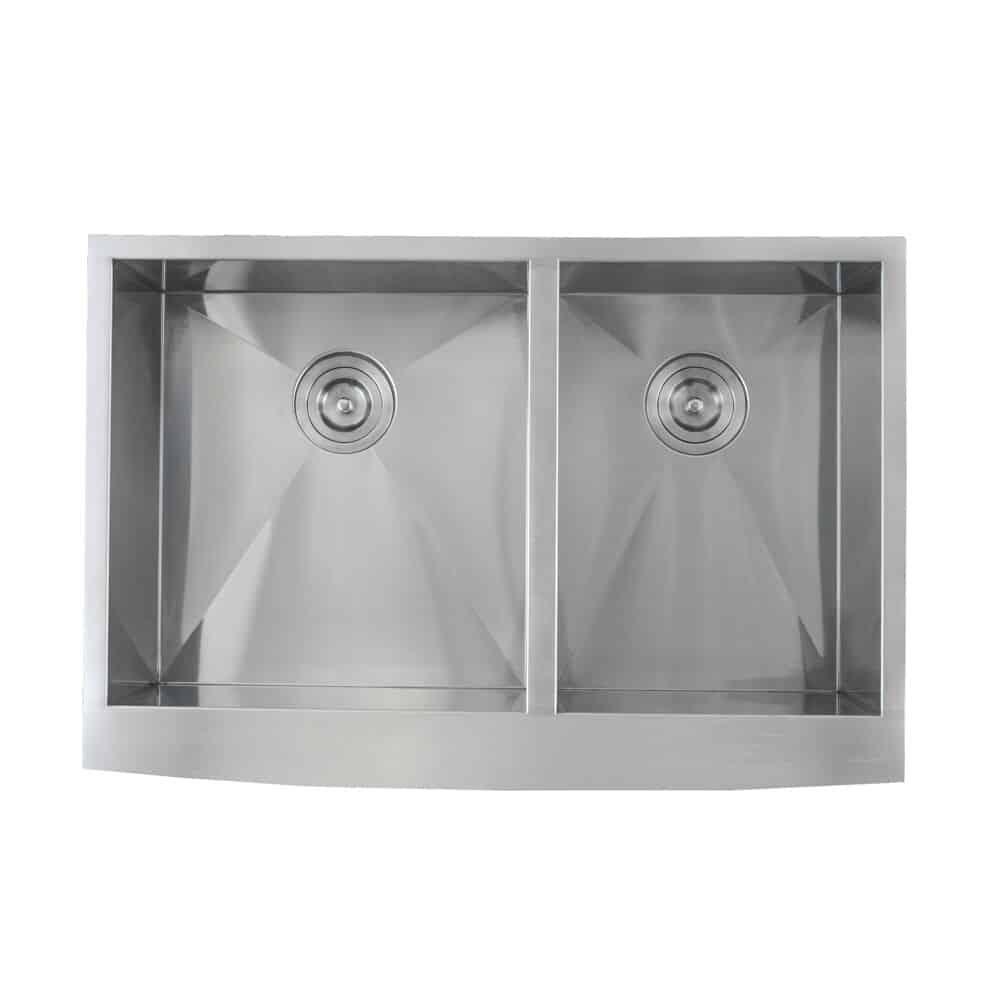 Lenova SS-AP-D33 Undermount Double Bowl 33 x 22-1/4 x 10 - Brushed Satin