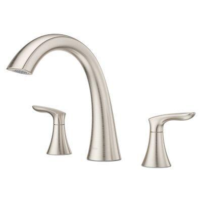 Pfister Brushed Nickel Weller 3-hole Roman Tub, Trim Only RT6-5WRK