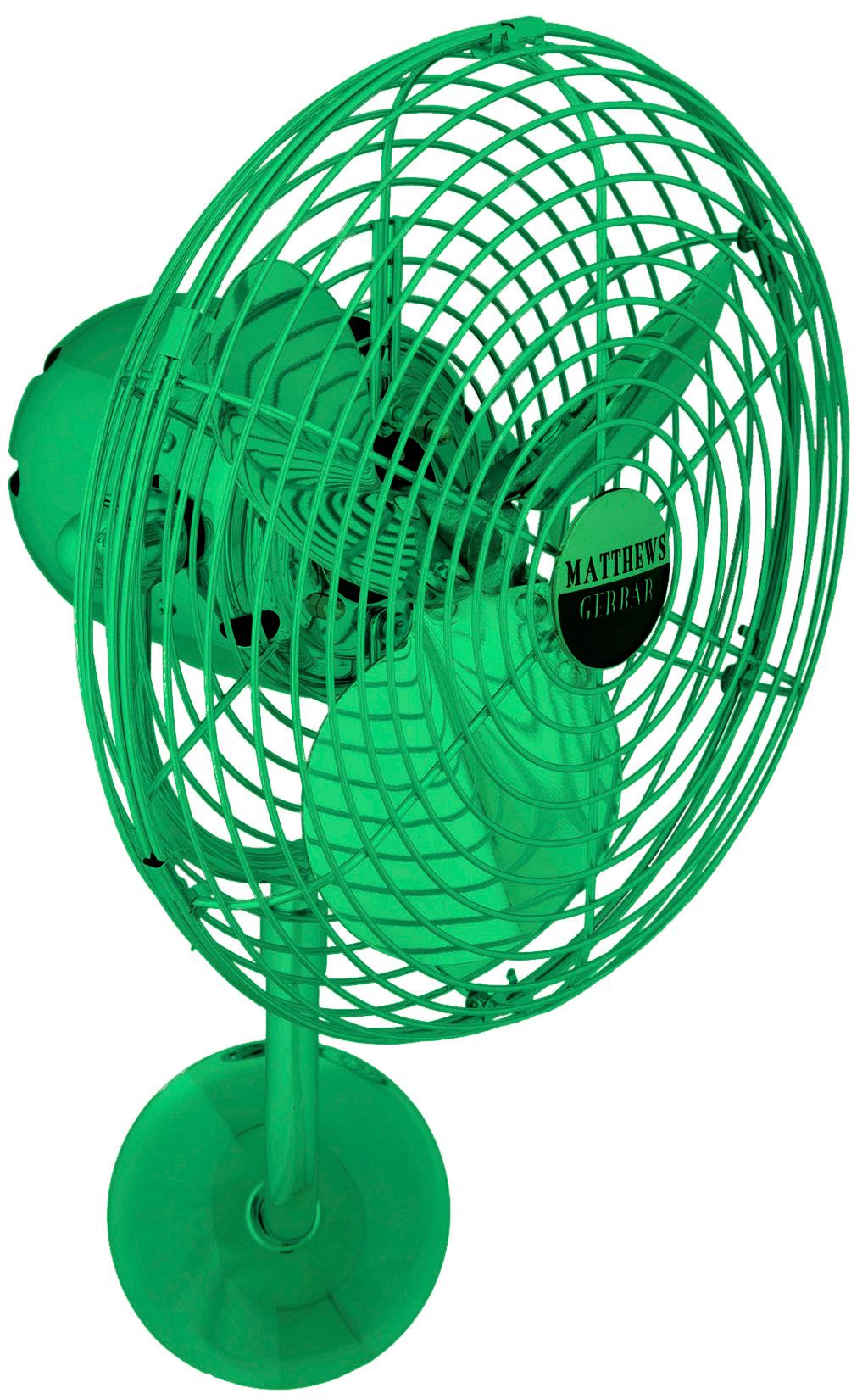 Matthews Fan MP-GREEN-MTL Michelle Parede vintage style wall fan in Esmerelda (Green) finish.