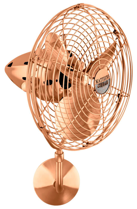 Matthews Fan BP-BRCP-MTL Bruna Parede wall fan in Brushed Copper finish.