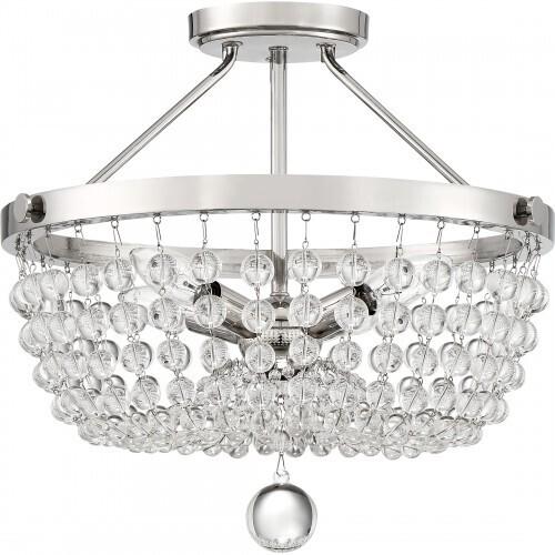 Quoizel TRA1716PK Teresa Semi-flush mount 4 light polished nickel Semi-Flush Mount