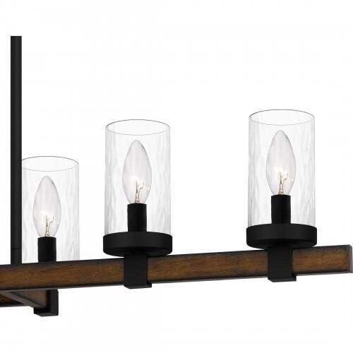 Quoizel TUT638MBK Tuthill Linear chandelier 6 lights matte black Island Light