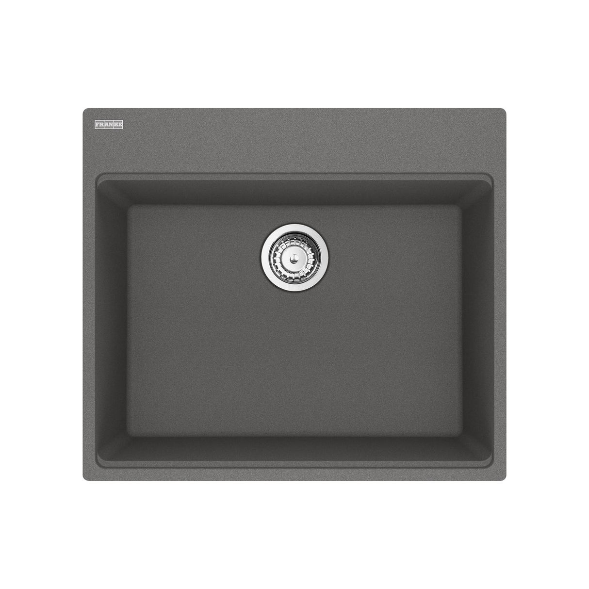 FRANKE MAG61023-SHG-S Maris Topmount 25-in x 22-in Granite Single Bowl Kitchen Sink in Stone Grey In Stone Grey