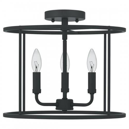 Quoizel ABR1714MBK Abner Semi flush 3 light matte black Semi-Flush Mount