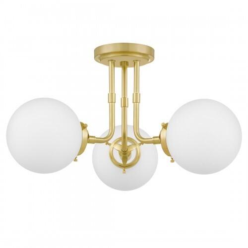 Quoizel LRY1720Y Landry Semi flush mount 3 light satin brass Semi-Flush Mount