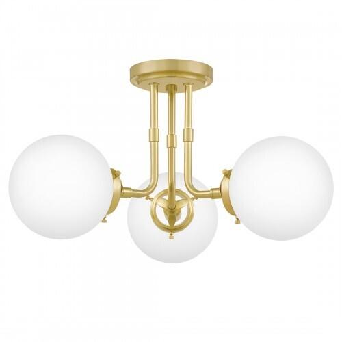 Quoizel LRY1720Y Landry Semi flush mount 3 light satin brass Semi-Flush Mount