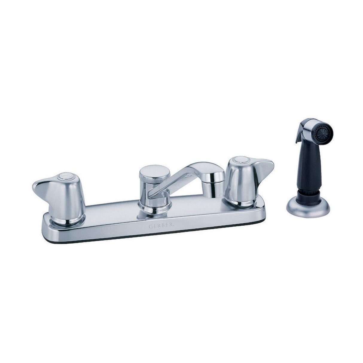 Gerber G0042215 Chrome Maxwell Two Handle Kitchen Faucet W/ Metal Handles Spray ...