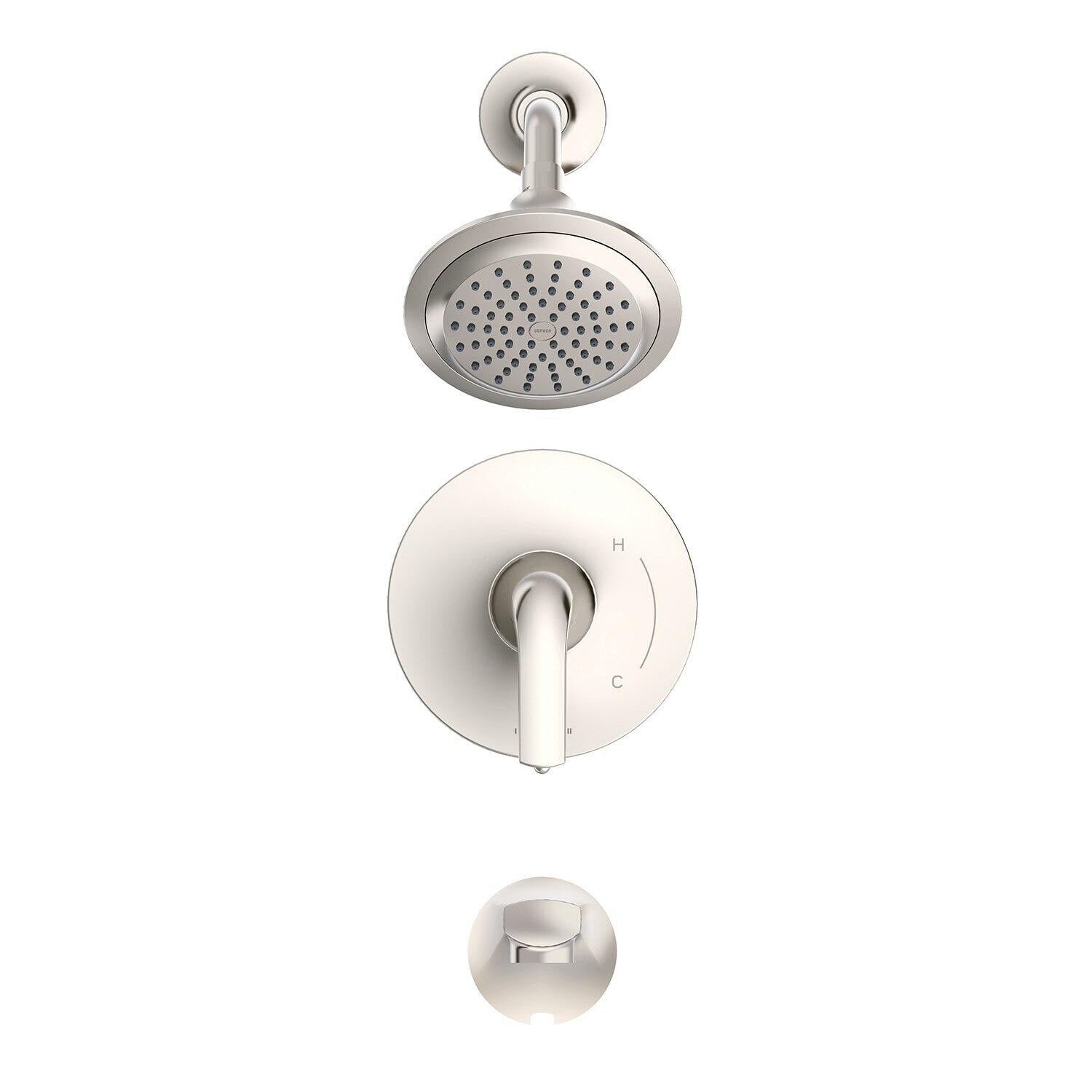 Gerber D501034BNTC Brushed Nickel Lemora Tub & Shower Trim Kit, Diverter On Valve, ...