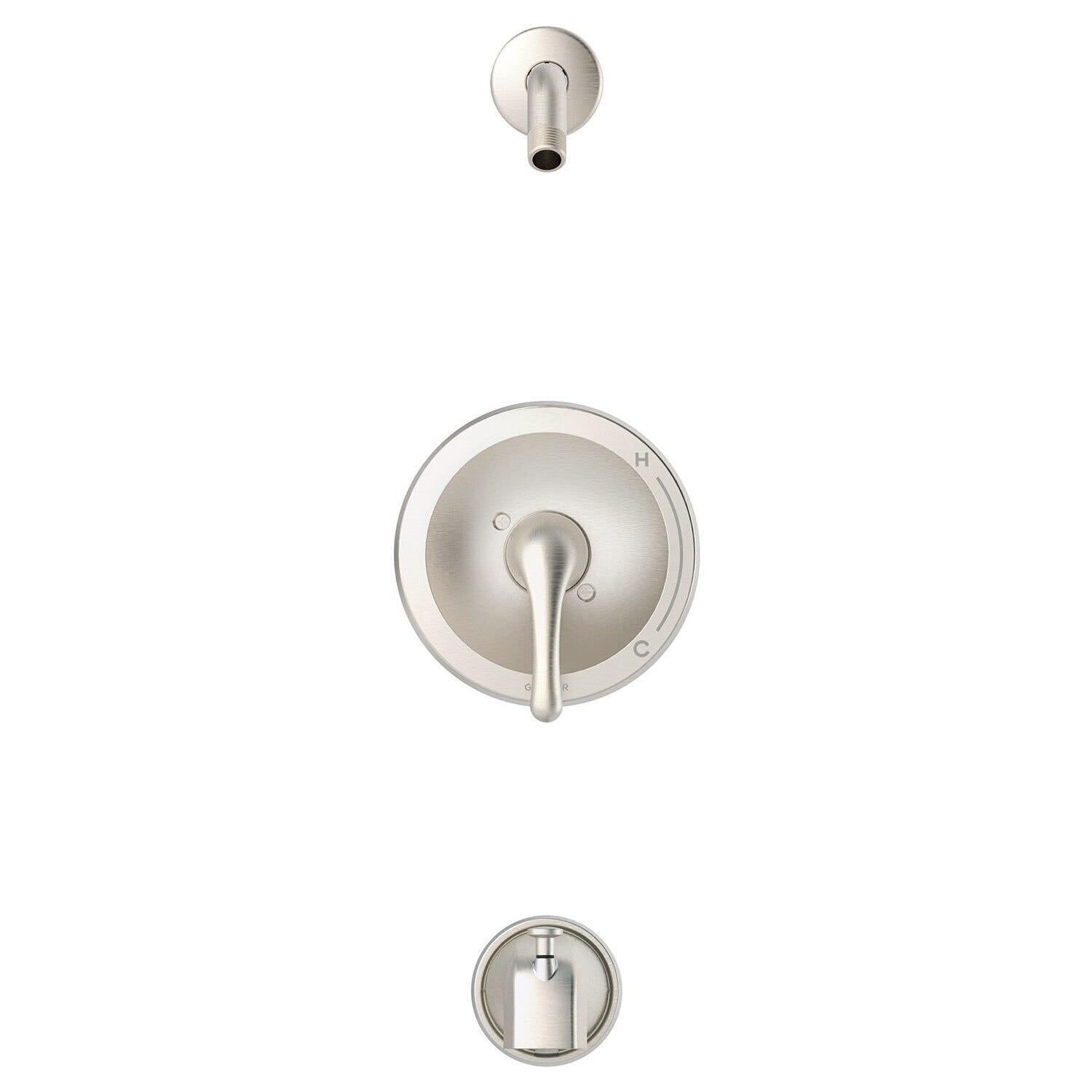 Gerber G00G9313LSBNTC Brushed Nickel Maxwell Single Handle Tub & Shower Trim Kit & TRE...