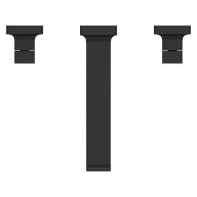 Matte Black 2-handle 8" Widespread Wall Mount Bathroom Faucet WITHO... LG49-VRV3B