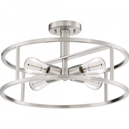 Quoizel NHR1718BN New Harbor Semi flush 4 light brshd nkl Semi-Flush Mount