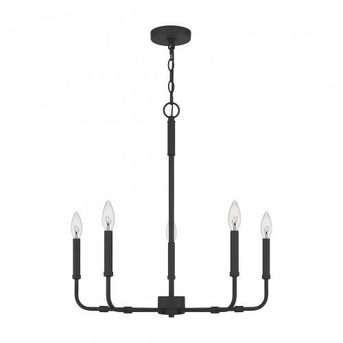 Quoizel ABR5024MBK Abner Chandelier 5 light matte black Chandelier