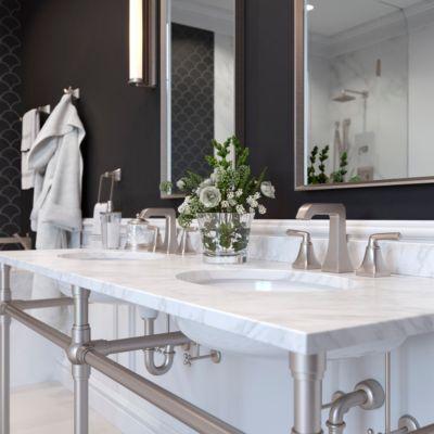 Pfister Brushed Nickel Park Avenue Widespread Bath Faucet LG49-FE0K