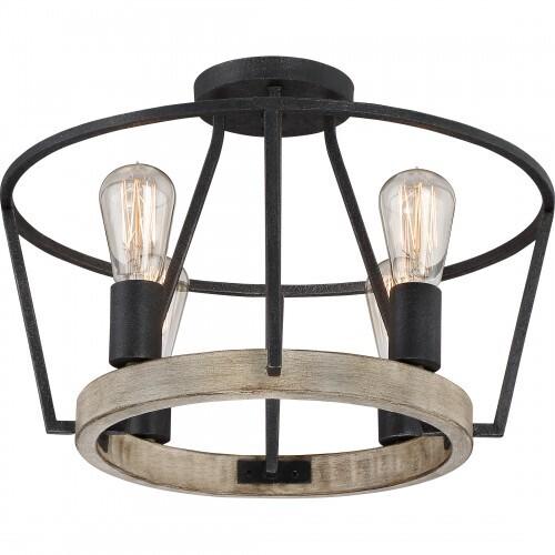 Quoizel BRT1717GK Brockton 4 light semi flush grey ash Semi-Flush Mount