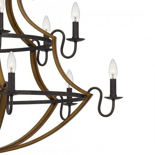 Quoizel SHR5015RK Shire Chandelier 15 lights rustic black Chandelier