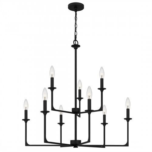 Quoizel PRC5232MBK Prescott Chandelier 9 lights matte black Chandelier