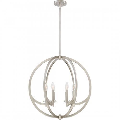 Quoizel ON2824BN Orion Pendant brushed nickel 6lts Pendant