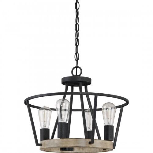 Quoizel BRT1717GK Brockton 4 light semi flush grey ash Semi-Flush Mount
